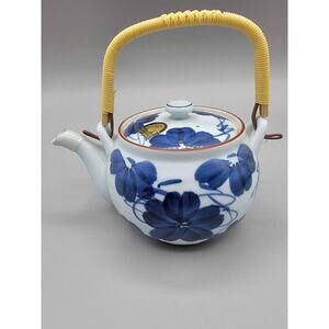Blue Flower Ceramic Teapot 6"